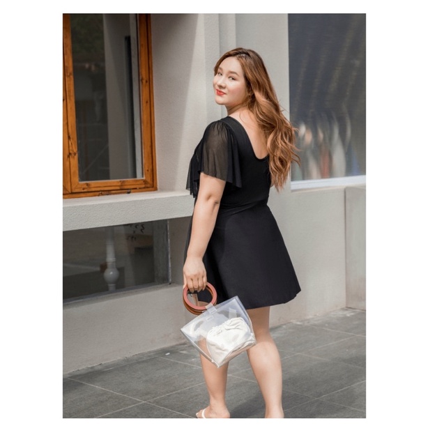 Bộ bơi big size màu đen đầm kín đáo đi biển size 70-80kg