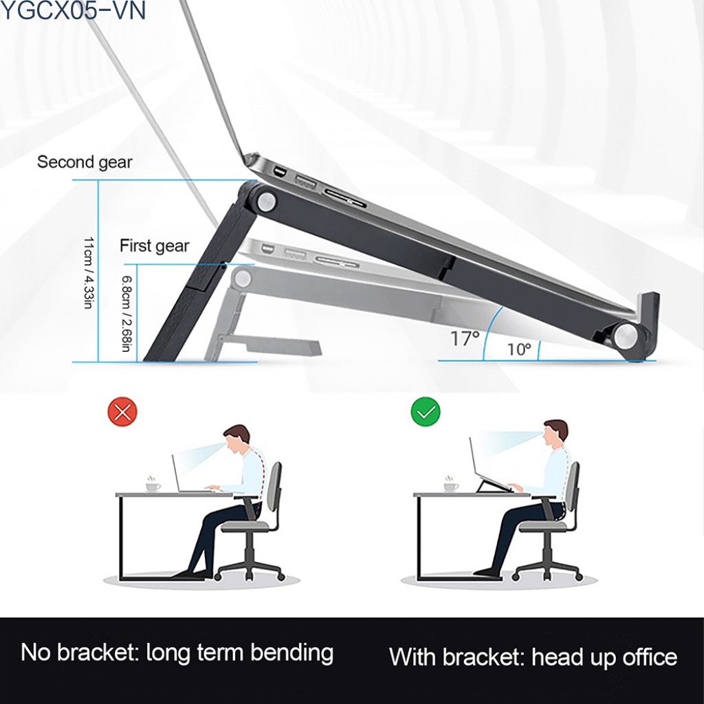 Giá Đỡ Laptop / Máy Tính Bảng / Notebook / Máy Tính Bảng Bằng Chất Liệu Abs Silicon Chống Trượt Điều Chỉnh Được Tiện Dụng | BigBuy360 - bigbuy360.vn