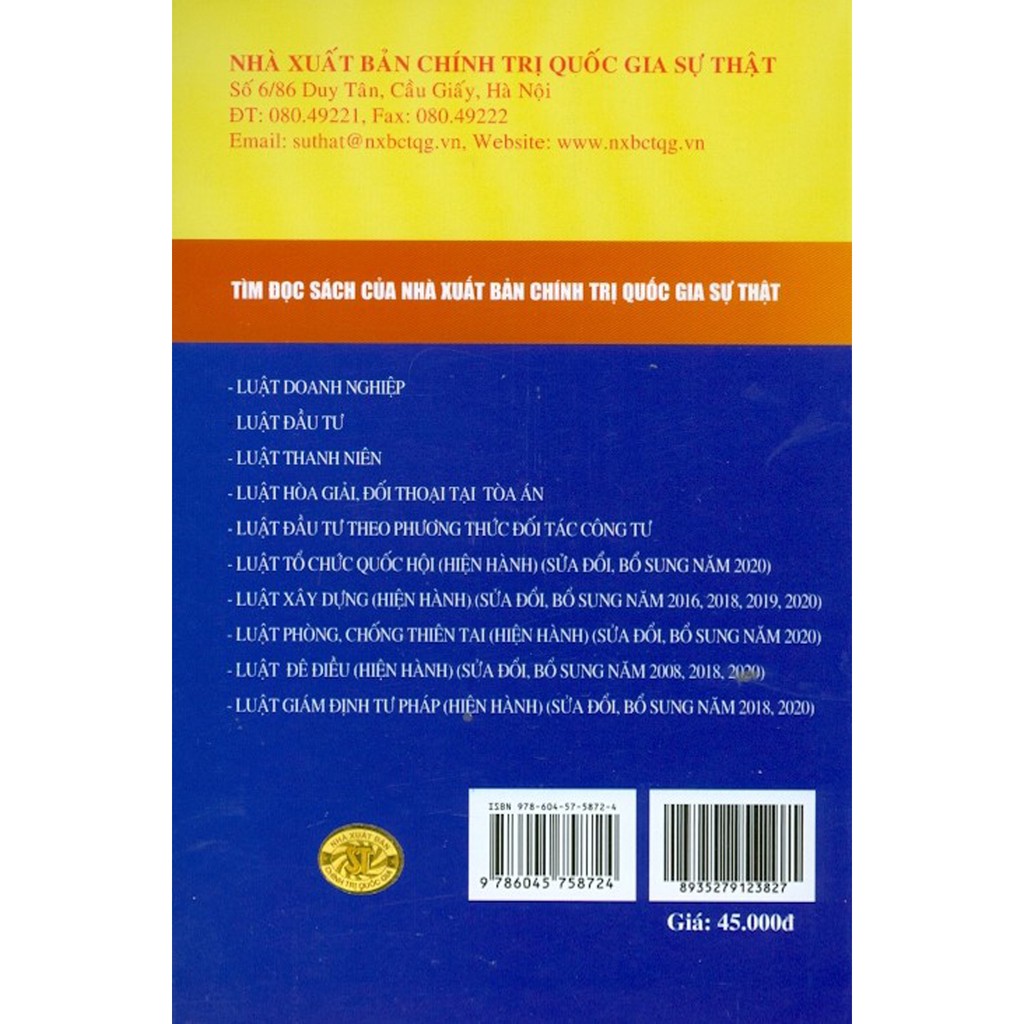 Sách - Luật Ban Hành Văn Bản Quy Phạm Pháp Luật (Hiện hành) (Sửa đổi, bổ sung năm 2020) | BigBuy360 - bigbuy360.vn