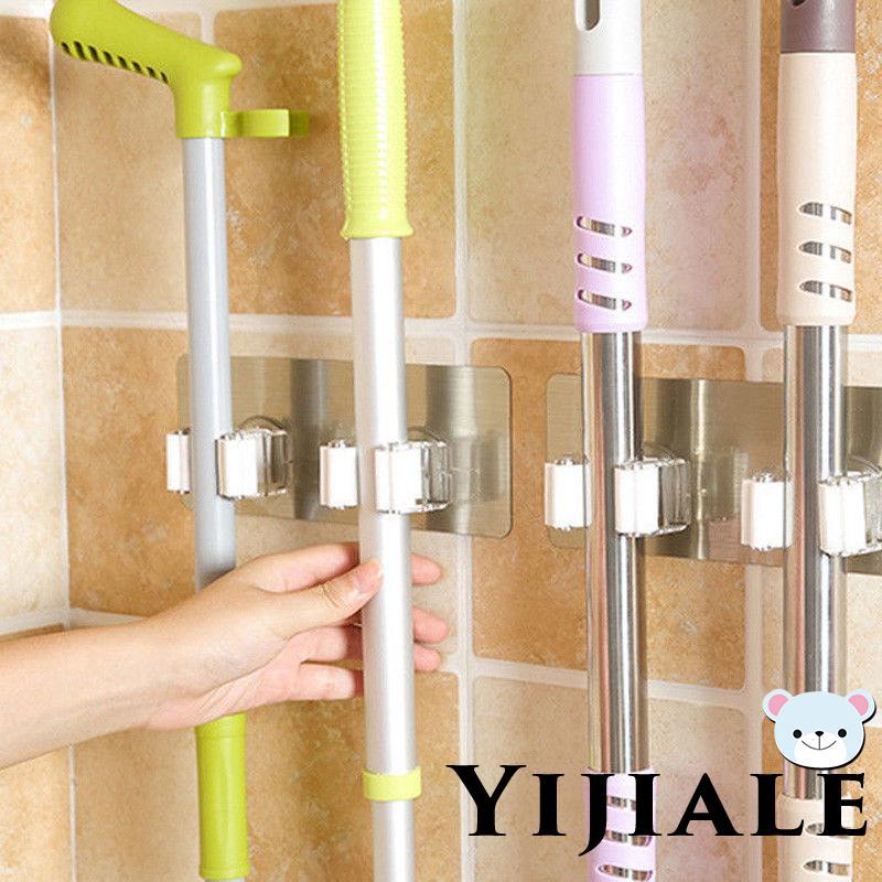 Giá treo chổi và cây lau nhà gắn tường đa năng