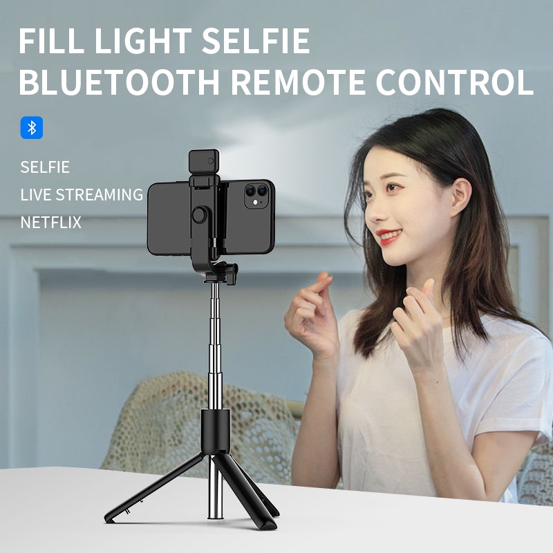Gậy Tự Sướng Bluetooth 3 Trong 1 Kiêm Giá Đỡ Ba Chân Điều Khiển Từ