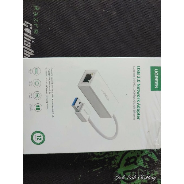 Cáp chuyển USB 3.0 to Lan hỗ trợ 10/100/1000 Mbps chính hãng Ugreen 20255