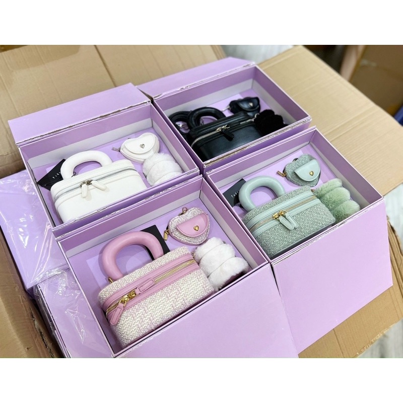 PEDRO - Túi đeo chéo dạng hộp phối zip hàng xuất dư