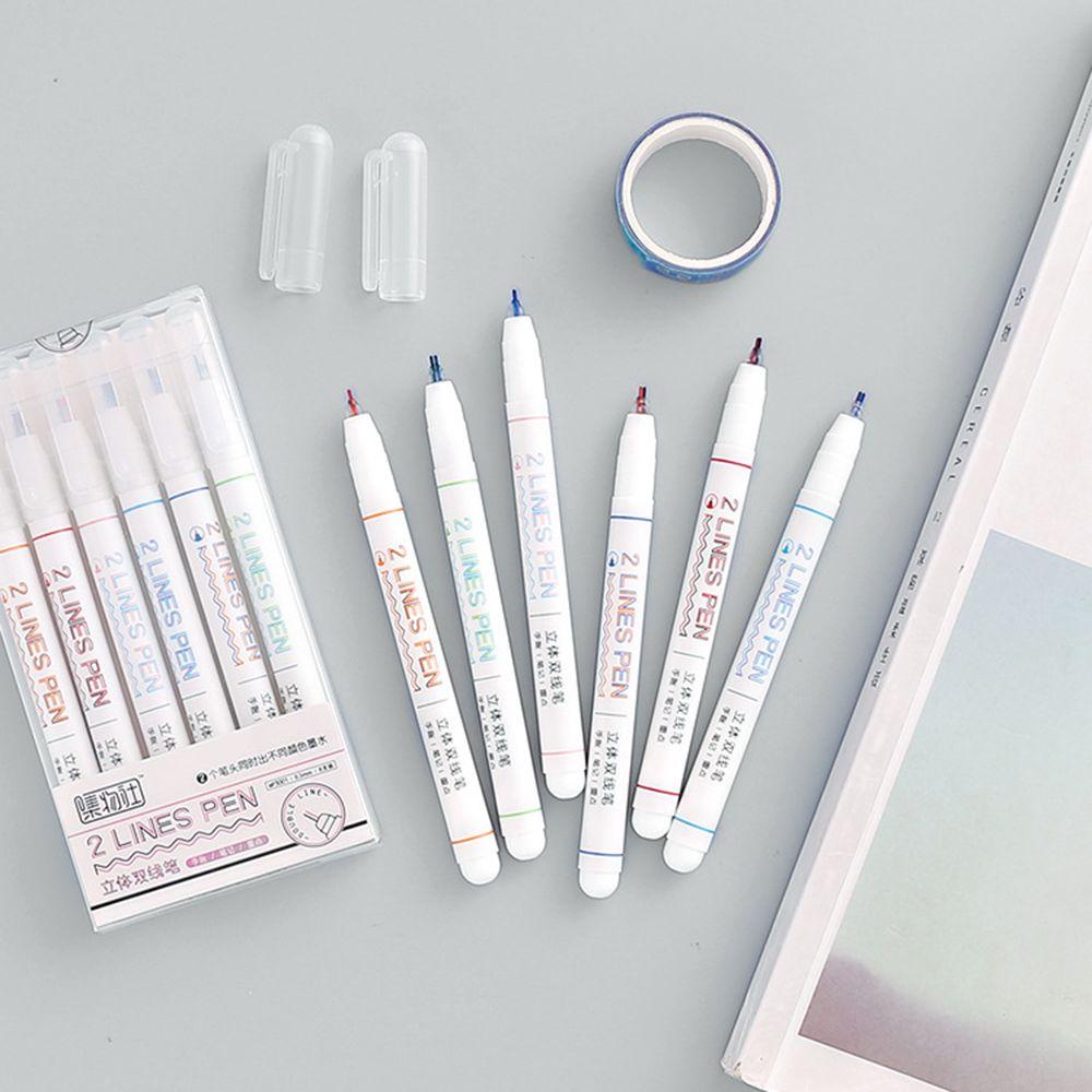 YANN1 Double Line Pen Journal Decor Drawing DIY Scrapbooking 2 Lines Pen