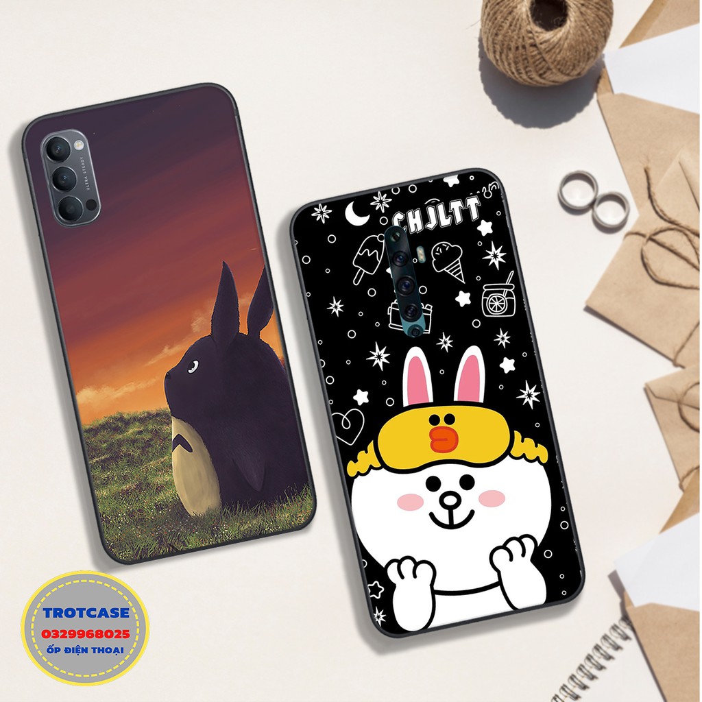 [ Ốp OPPO ] Ốp lưng OPPO Reno 2/Reno 2F/Reno 4/Reno /Reno 3 - in hình thỏ đen,gấu đen và totoro cùng nhiều hình ảnh đẹp