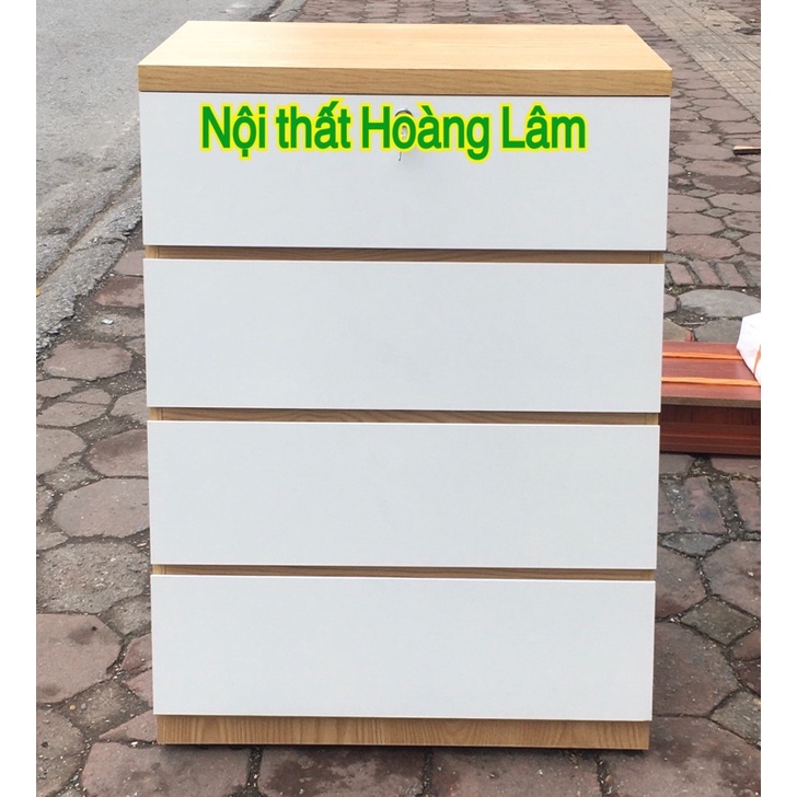 Tủ 4 ngăn kéo gỗ công nghiệp tay âm