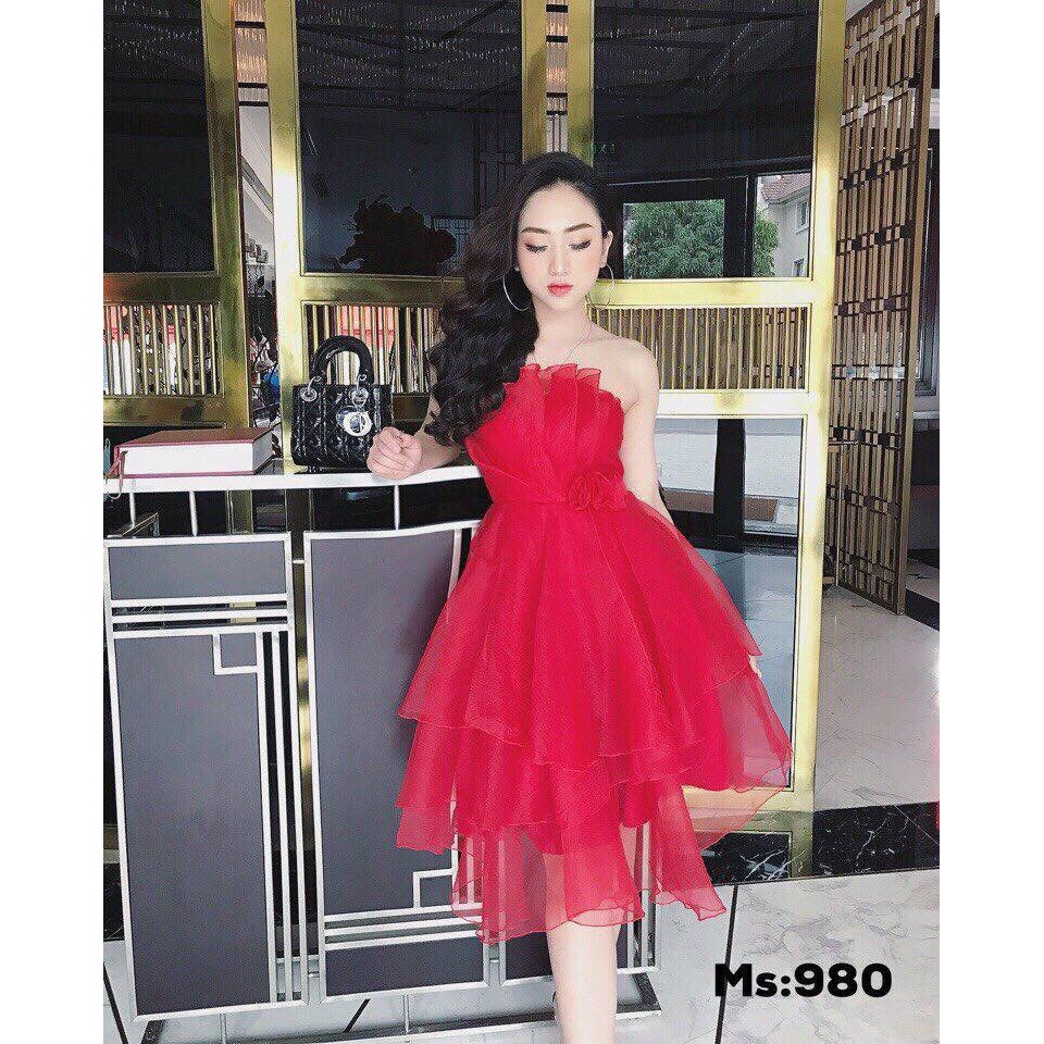 Đầm dự tiệc nữ trắng dễ thương cúp ngực 3 tầng dự tiệc cưới, dạo phố cực chất | BigBuy360 - bigbuy360.vn