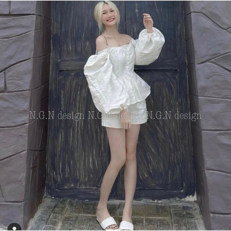 🤎🤎Set gấm trễ vai xinh hết nút❤❤