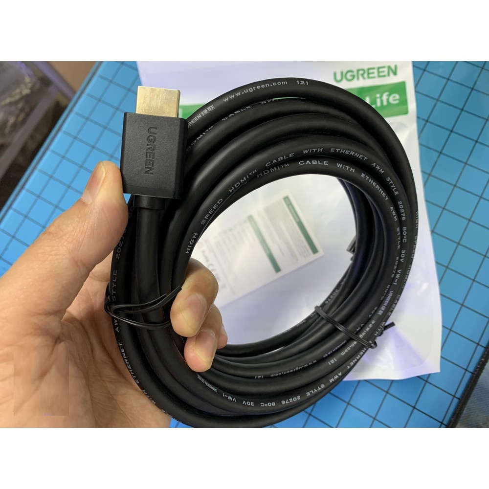 Dây tín hiệu HDMI 5m Chính hãng Ugreen UG-10109  hỗ trợ 3D 4K HD 1080
