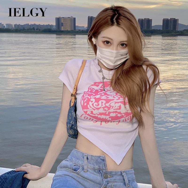 Áo thun croptop Ielgy dáng ôm phong cách Hàn Quốc thời trang cho nữ