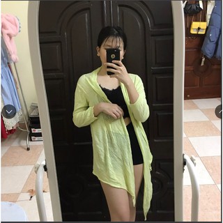 Cadigan len khoác vuột vạt len lưới