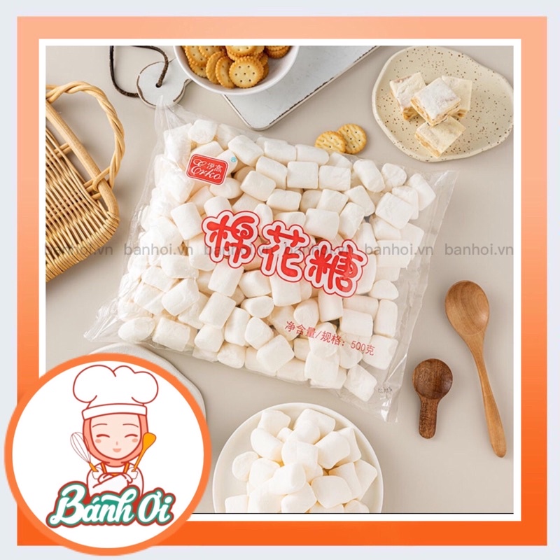 Kẹo marshmallow 500g - kẹo mashmallow trắng Erko làm kẹo nougat