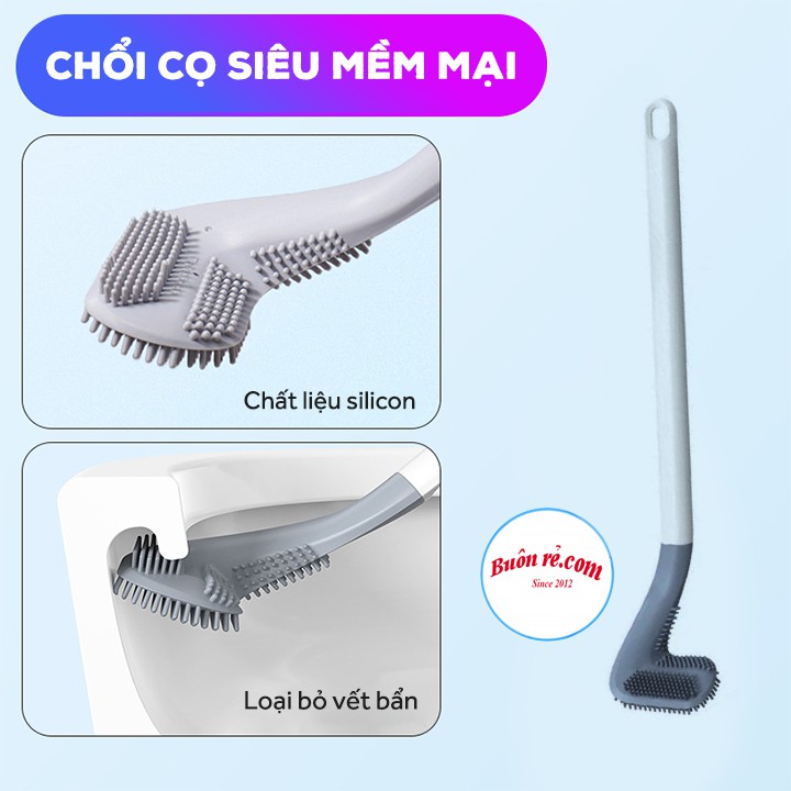 Chổi cọ bồn cầu TẶNG KÈM móc dính bằng silicon hình gậy đánh GOLF thông minh, nhỏ gọn 01460