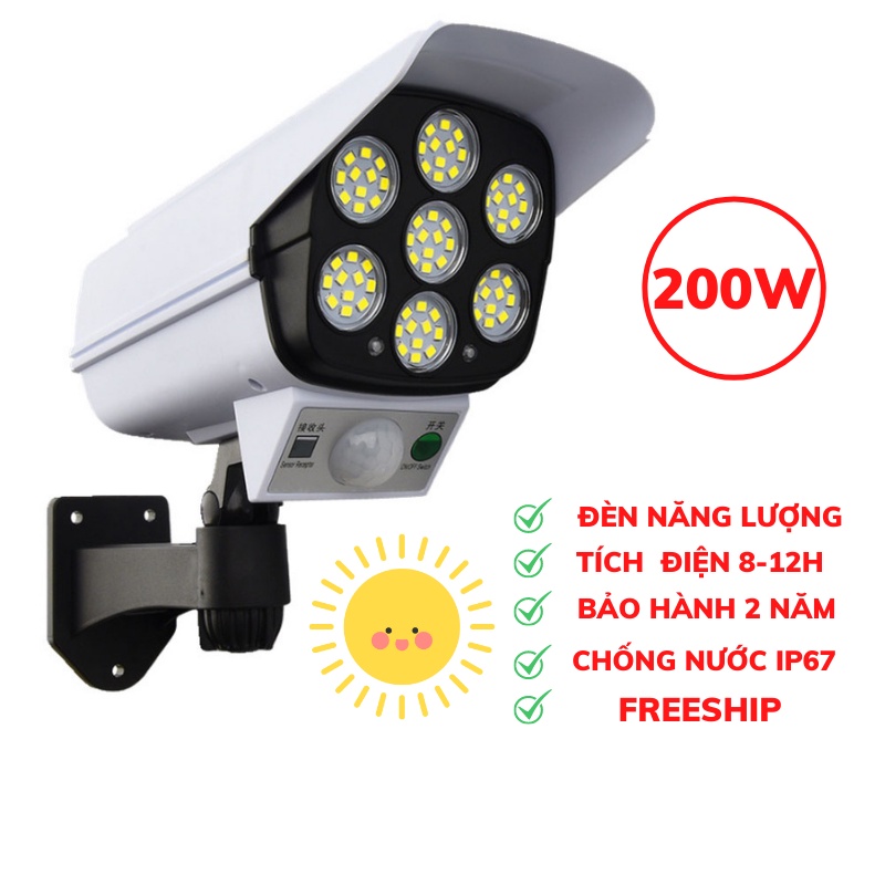 Đèn Mô Hình Camera Chống Trộm, Tích Điện Năng Lượng Mặt Trời, Đèn Năng Lượng Mặt Trời Asaki