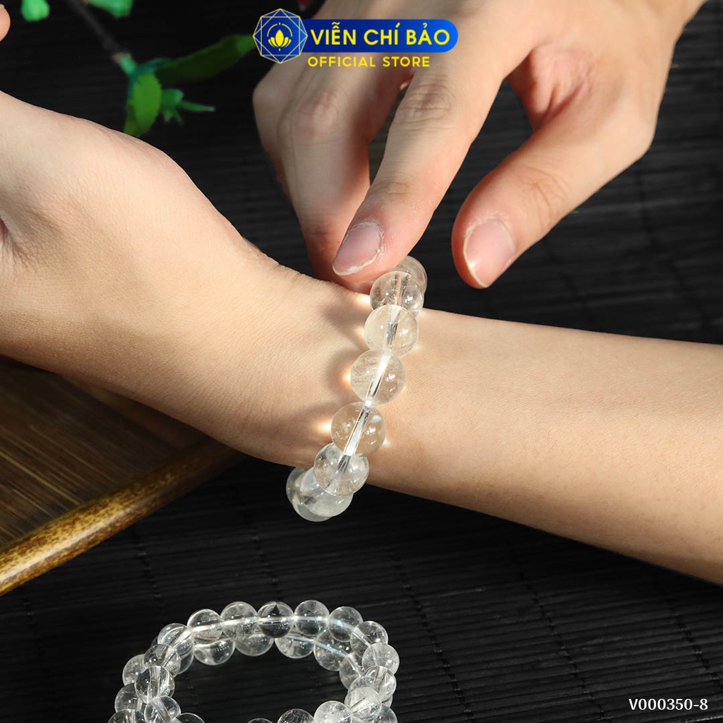 Vòng tay phong thủy đá trắng trong thời trang phụ kiện trang sức Viễn Chí Bảo V000350