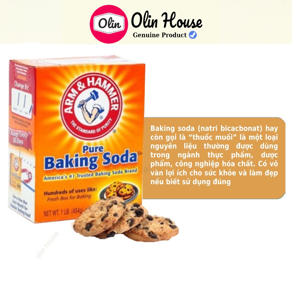 Baking soda trắng răng 454g - backing soda làm bánh chính hãng - banking soda tẩy rửa Olin House