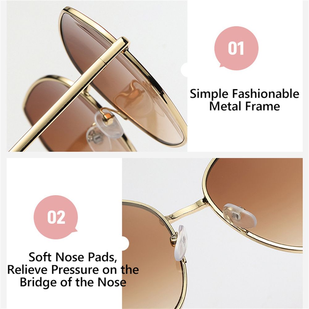 Kính Mát Gọng Oval Kim Loại Chống Tia UV 400 Thời Trang Cá Tính Cho Nam Nữ