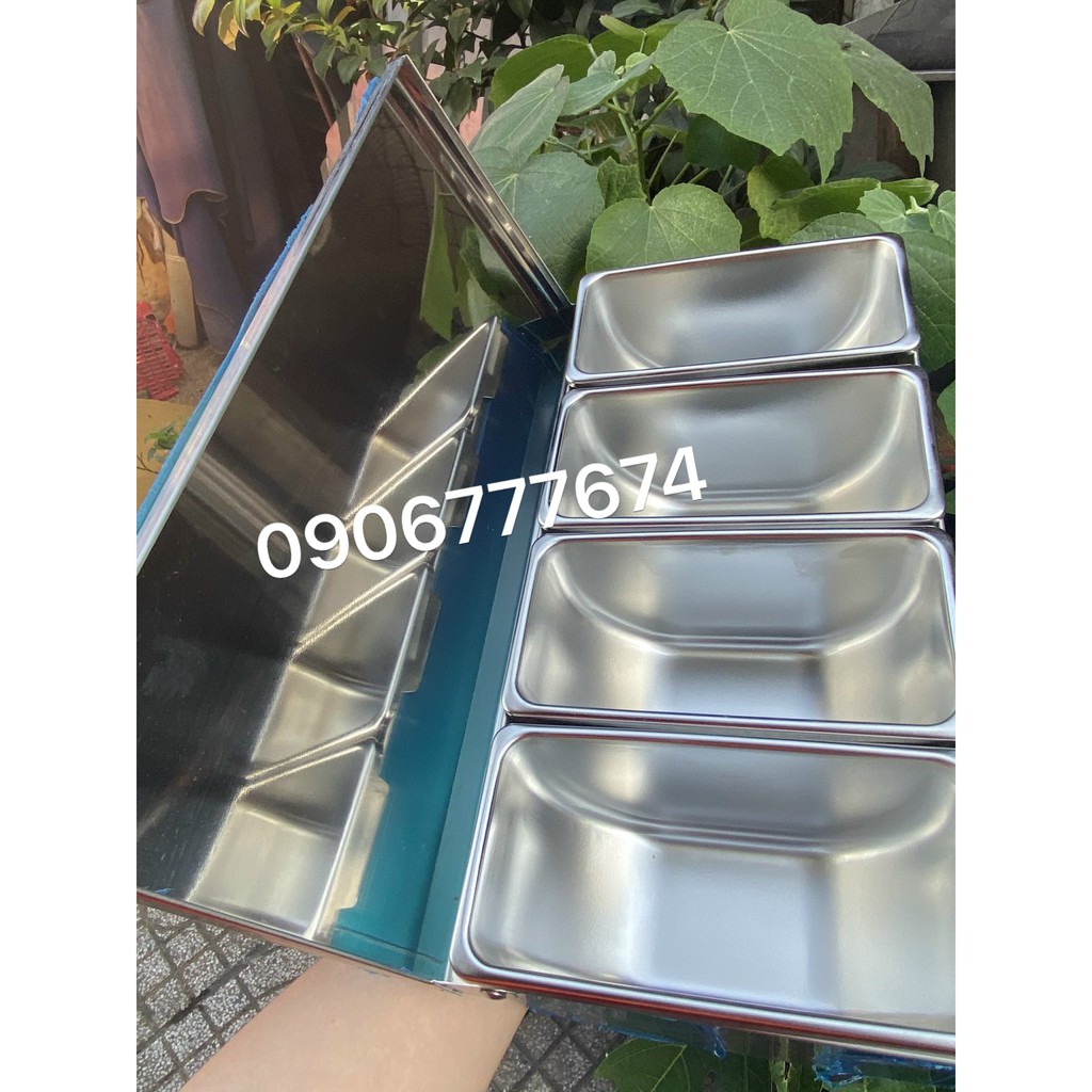 Hộp Đựng Gia Vị Dài Inox Cao Cấp