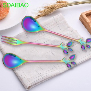 Thìa/Nĩa bằng thép không gỉ thiết kế nhiều màu độc đáo ngộ nghĩnh