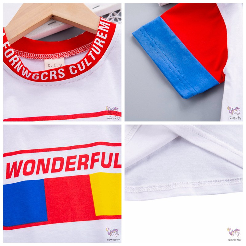 Bộ áo thun ngắn tay và quần dài thiết kế thời trang xinh xắn cho bé nam