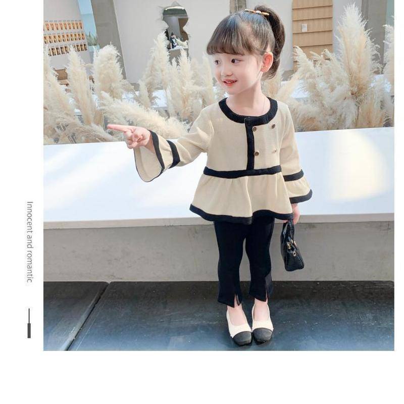 Set Đồ 5 Món Chất Cotton Dáng Rộng Phong Cách Hàn Quốc Thời Trang Xuân Thu Xinh Xắn Cho Bé Gái