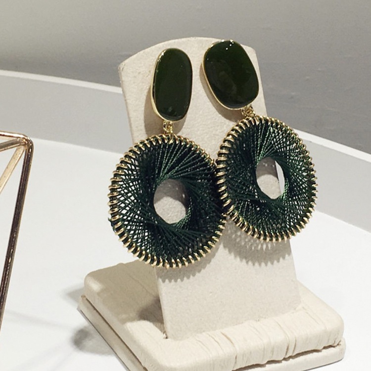 Bông Tai Mạ Bạc 925 Hình Tròn Cỡ Lớn Thời Trang Dành Cho Nữ