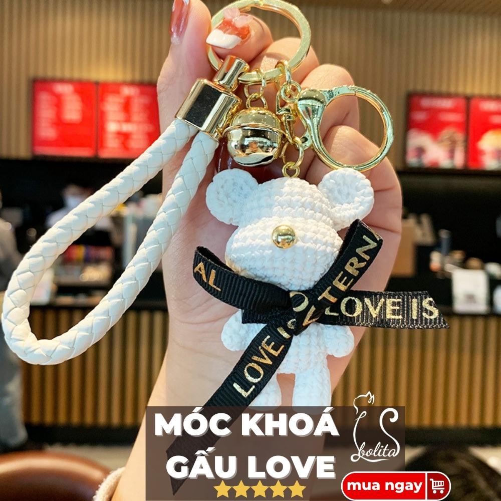 Móc khoá xe máy gấu love dễ thương Hàn Quốc hot trend,Móc khoá treo balo phụ kiện túi xách cute Bolita
