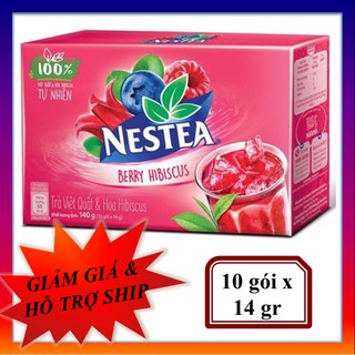 Nestea - Nestea Trà Việt Quất Và Hoa Atiso Đỏ hộp 140gr (10 gói x 14gr)