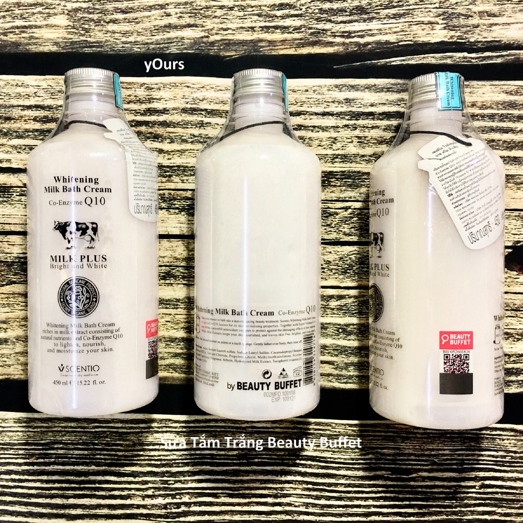 [Auth Thái] Sữa Tắm Trắng Da Bò Thái Beauty Buffet Scentio Milk Plus Whitening Q10 - Giúp Trắng và Cấp Ẩm - 450ml