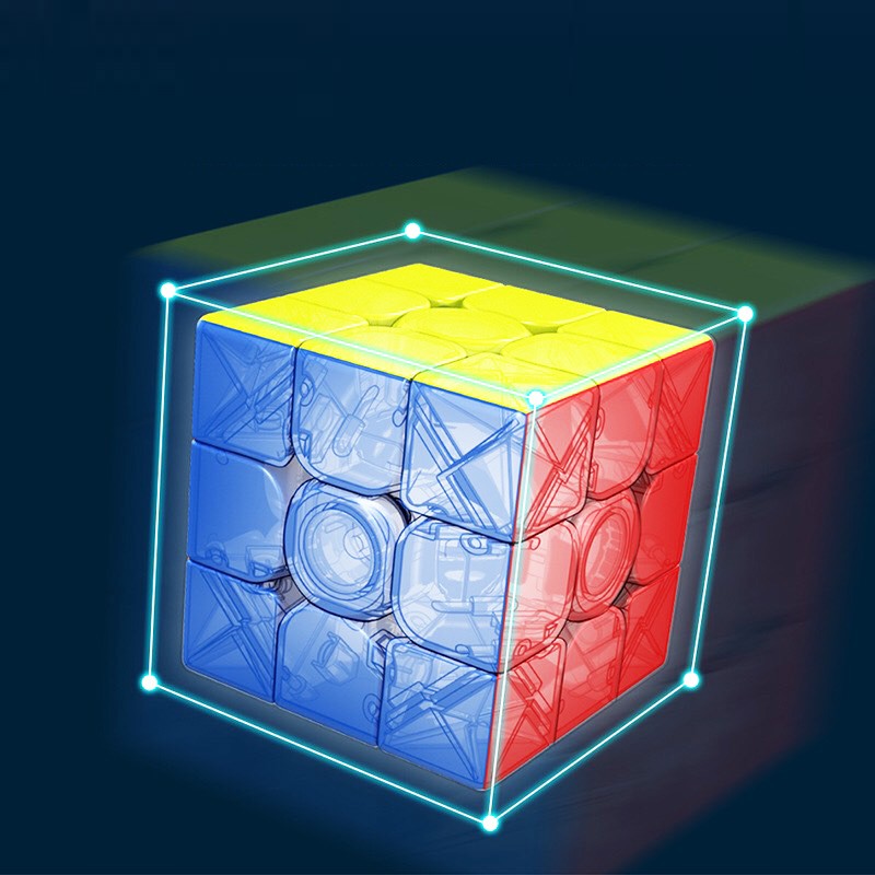 Rubik 3x3 - Rubik 3x3x3 MoYu 3M Stickerless Nam Châm Hãng Mod Cao Cấp Xoay Trơn, Cực Mượt, Bẻ Góc Tốt