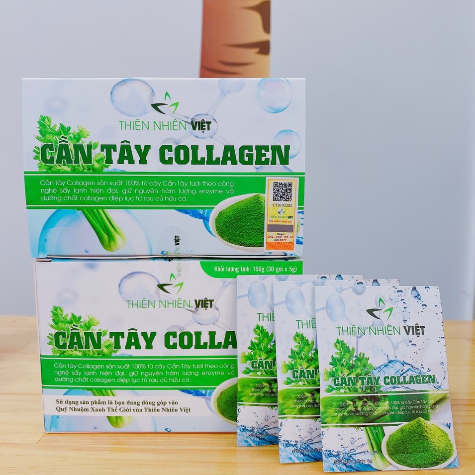 cần tây collagen thiên nhiên việt hộp 30 gói -hỗ trợ đẹp da hết nám