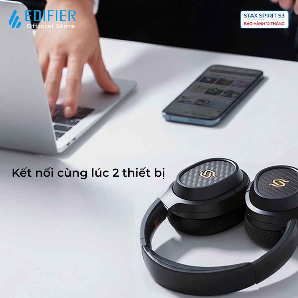 Tai nghe Bluetooth 5.2 EDIFIER S3 STAX SPIRIT Chụp tai Planar Magnetic Snapdragon Sound Hires Audio Hàng chính hãng