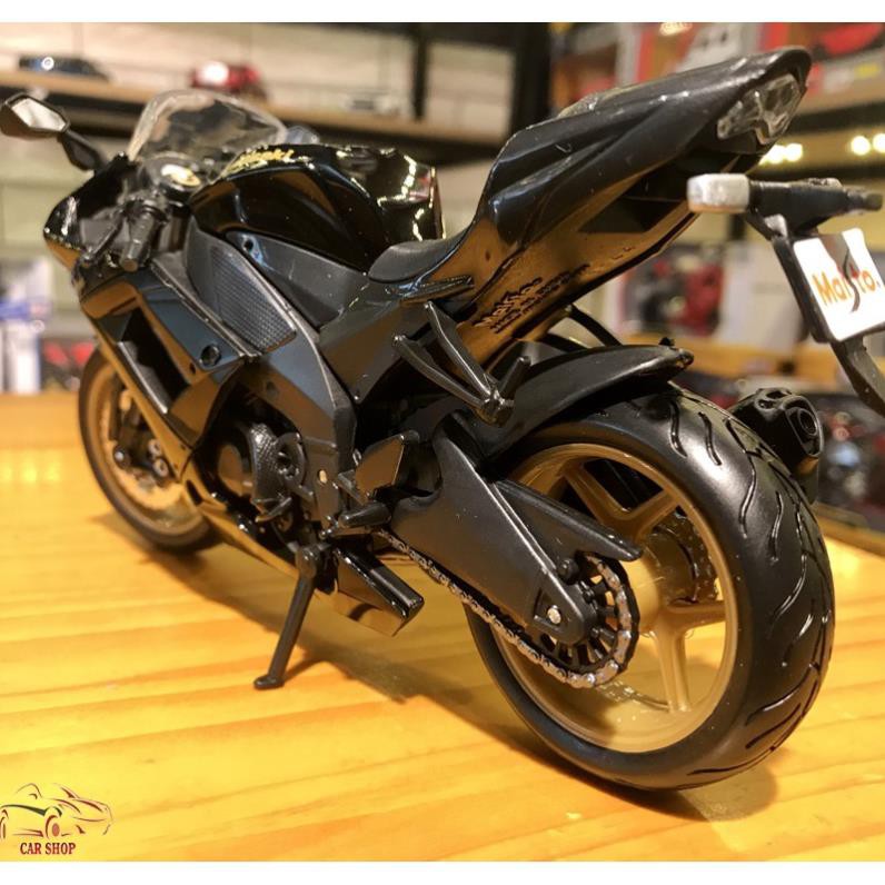 Mô hình xe mô tô siêu xe Kawasaki Ninja ZX tỉ lệ 1/12 màu đen