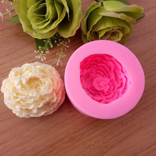 Khuôn silicon 3D hoa mẫu đơn 85 x 85 x 40 mm