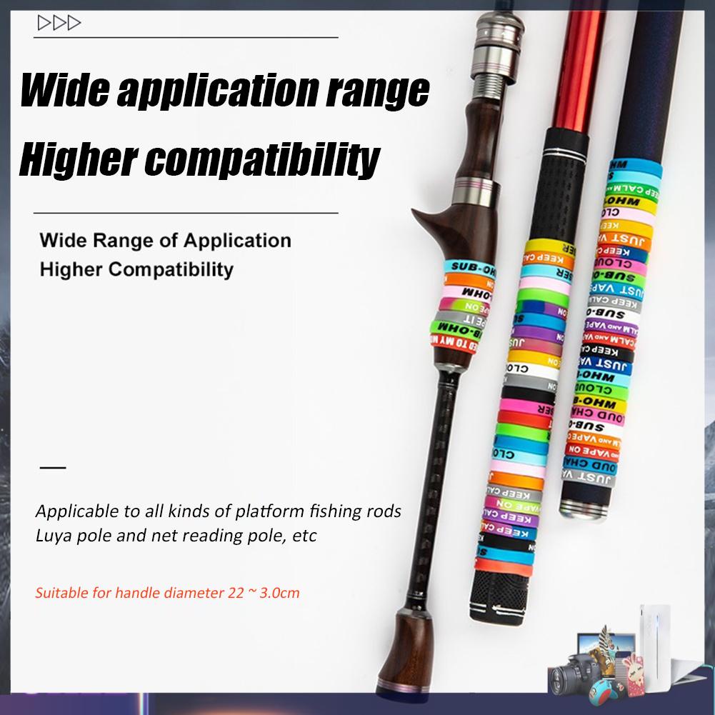 Bộ 20 vòng silicon co giãn bọc cần câu cá chống trượt tiện dụng