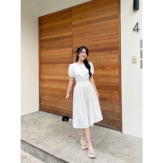 Đầm nút sau freesize có thun sau eo co giãn trend hở lưng TRONXOESHOP