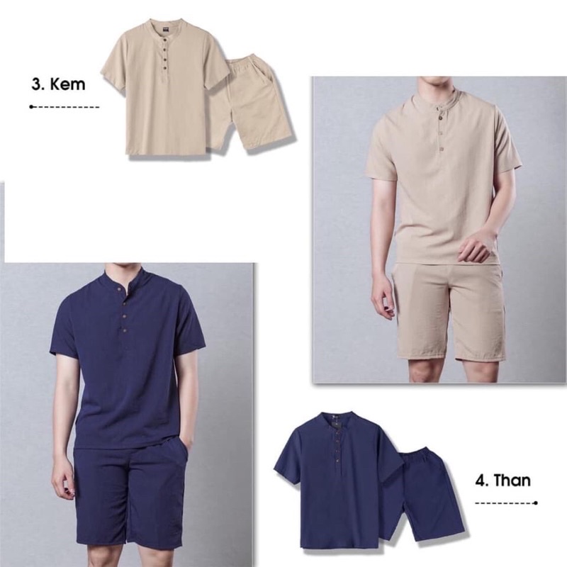 Bộ đũi cộc tay nam áo đũi kèm quần đũi ngắn, chất mát nhẹ siêu mịn siêu mát HT Shop