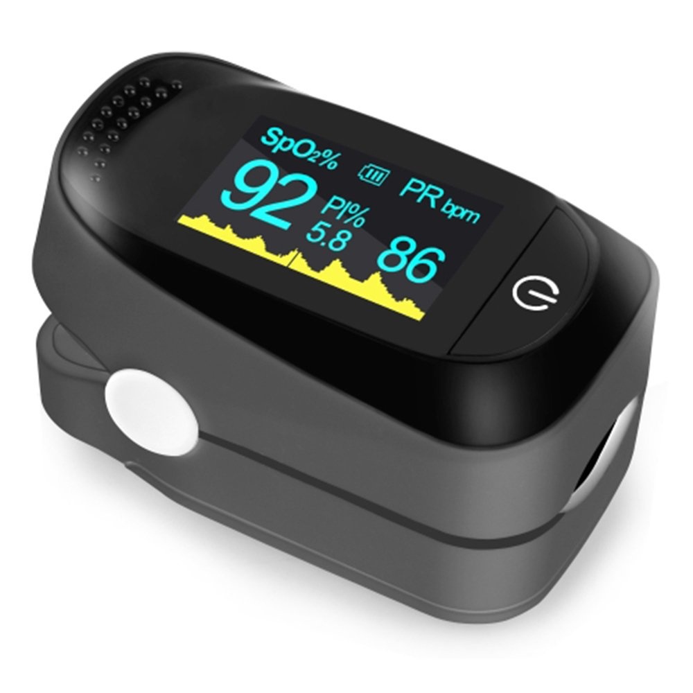 Máy đo nồng độ oxi trong máu, máy đo spo2 kẹp ngón đo chính xác, đo nhịp tim, tưới máu