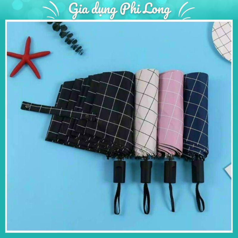 Ô Dù Gấp Kẻ Ô Vuông Tiện Lợi Cho Du Lịch, Dã Ngoại