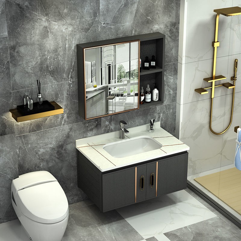 Không gian Rockboard tủ nhôm phòng tắm kết hợp chậu rửa gia đình chung cư nhỏ < | BigBuy360 - bigbuy360.vn