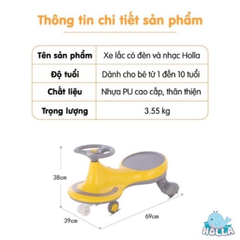 Xe lắc chòi chân Holla có đèn có nhạc HL-0250