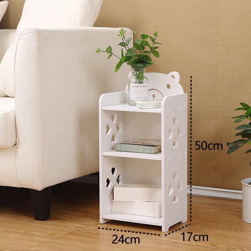 Kệ Sách Trang Trí Hình Gấu Phong Cách Hàn Quốc Chất Liệu Gỗ Nhựa PVC Chịu Lực Tốt - Win Decor