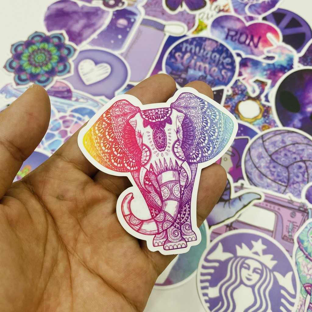 Sticker tím VSCO PURPLE chất liệu pvc nhám cao cấp chống thấm dán xe, vali, laptop, mũ BH, điện thoại...