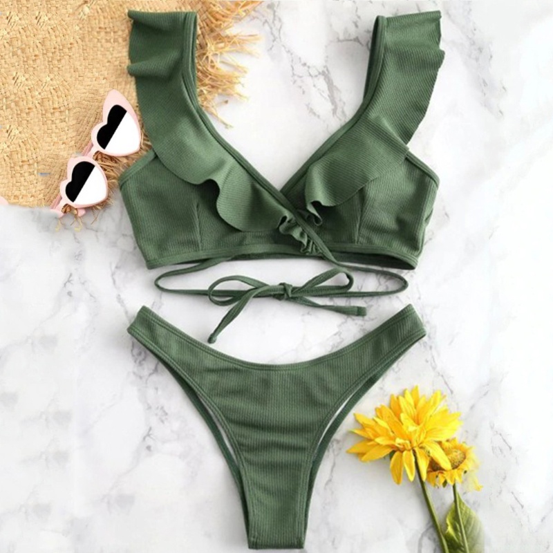 Bộ Bikini 2 Mảnh Màu Sắc Thời Trang Quyến Rũ Cho Nữ