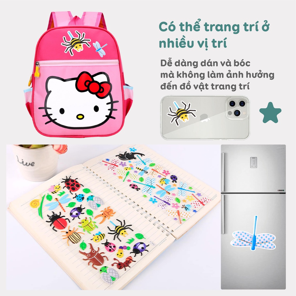 Set sticker hình dán cho bé fesson, Sticker 3d trang trí sáng tạo, đa dạng mẫu mã