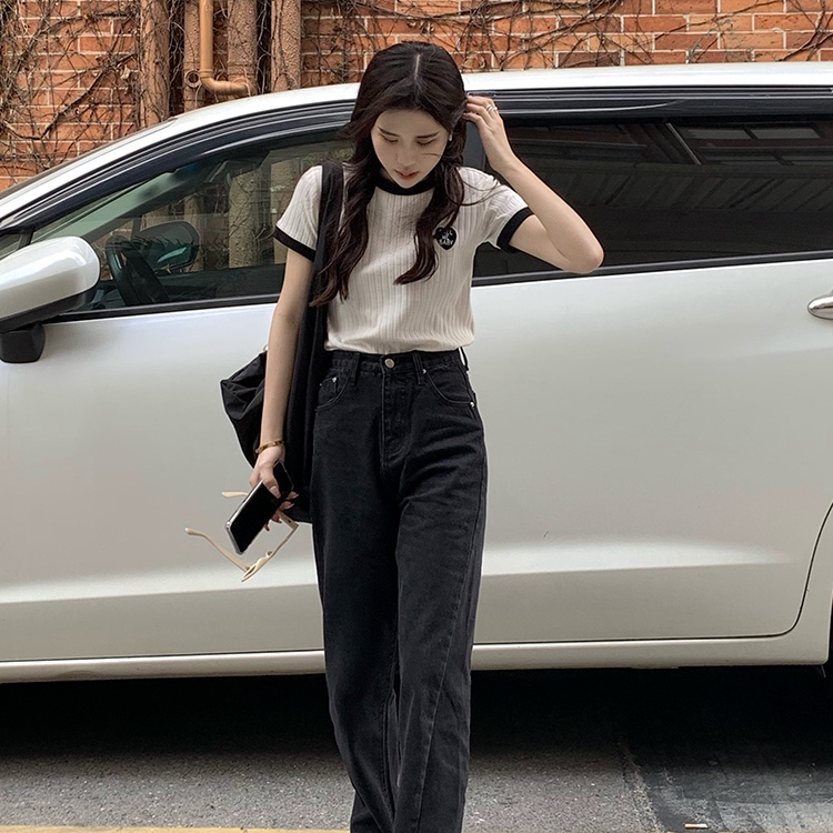 Áo thun SUXI ngắn tay cổ tròn dáng rộng thời trang hè phong cách Hàn Quốc cho nữ