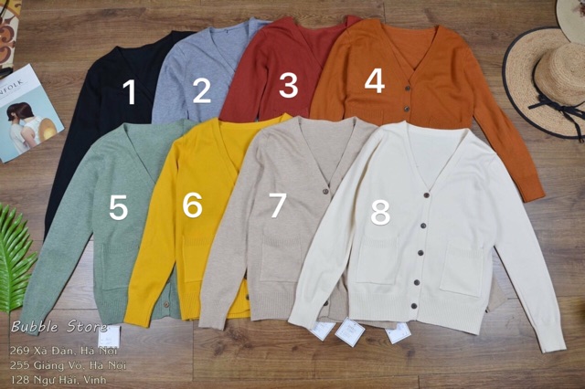 Áo len cardigan dáng ngắn khuy gỗ hàng sịn Quảng Châu | BigBuy360 - bigbuy360.vn