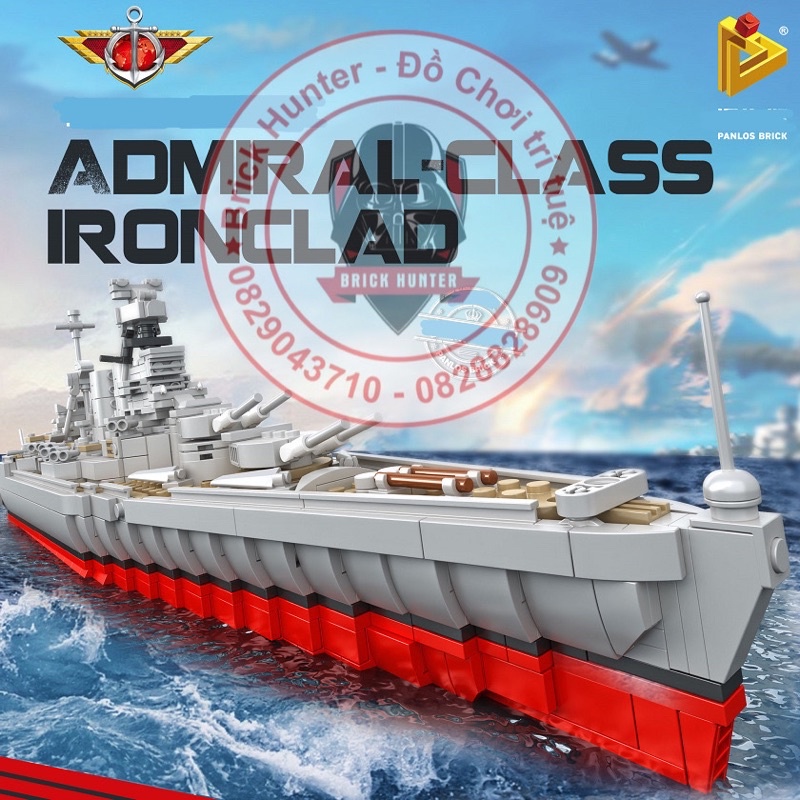 Xếp hình Army Panlos 637001 Admiral class ironclad mô hình thiết giáp hạm Đô Đốc của hải quân hoàng gia Anh