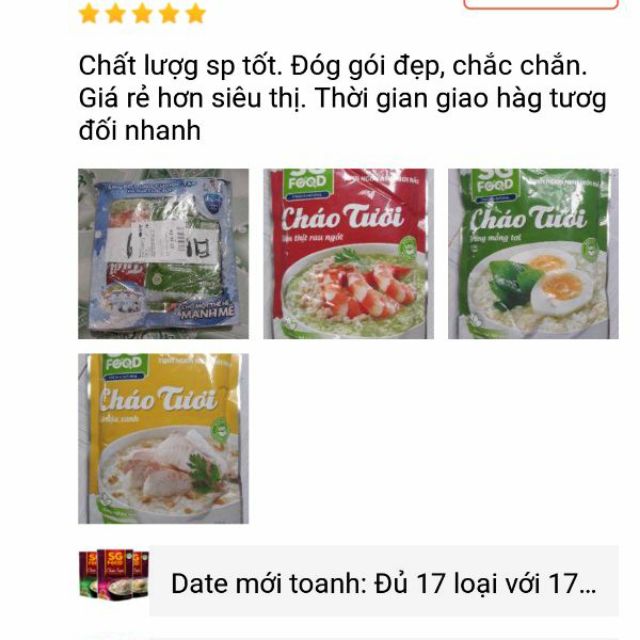 Combo 12 gói cháo tươi cho bé