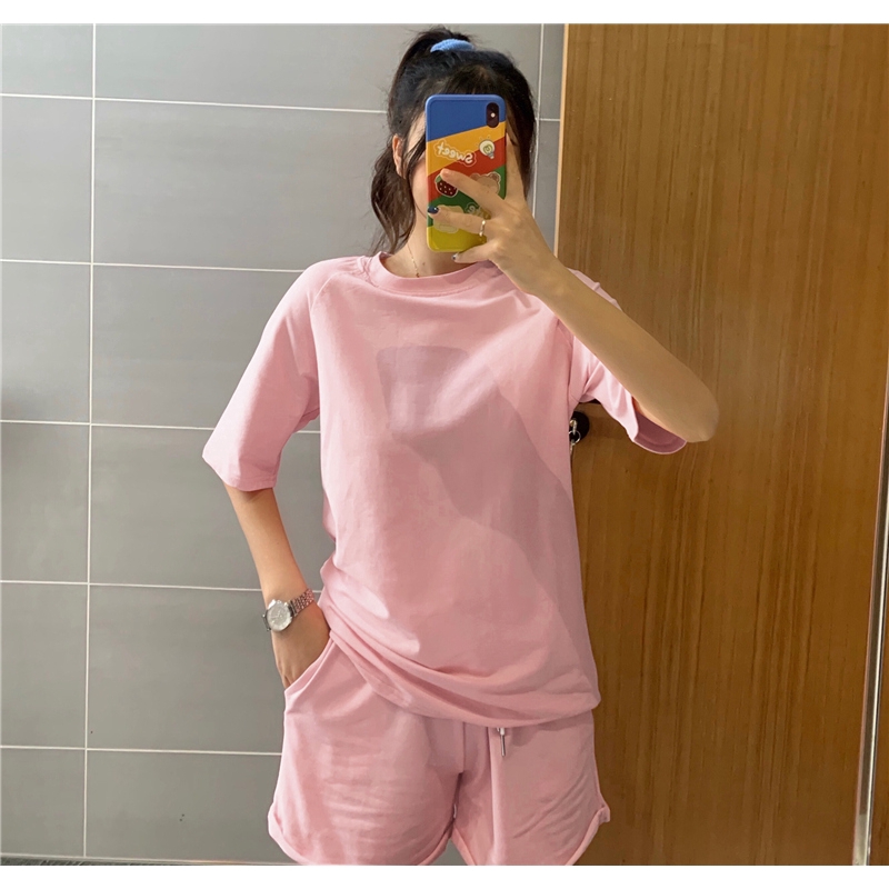 Set Đồ Thể Thao Ngắn Tay Form Rộng Phong Cách Hàn Quốc